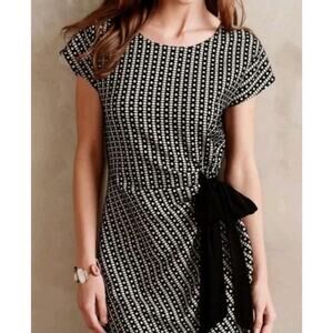 Saturday Sunday Anthropologie Isabel Dress Womens Small Bow Tie‎ Black Knit